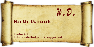 Wirth Dominik névjegykártya